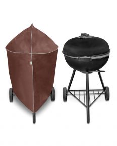 Copertura per barbecue da giardino S, rotonda, marrone (70-85 x 57 cm)