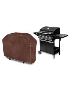 Copertura per barbecue da giardino XL, trapezoidale, marrone (105 x 141-150 x 50 cm)