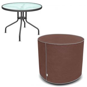 Copertura per tavolo rotondo da giardino M, marrone (70 x 90 cm)