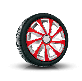 Copricerchi per TOYOTA 16", DRIFT EXTRA rosso-argento 4pz