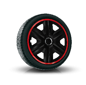 Copricerchi per CHEVROLET 15", FAST LUX ROSSO-NERO 4 pz