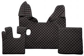 Tappetini in ecopelle Q per DAF XF 105 (01.2006-12.2013) - manuale - Nero/rosso