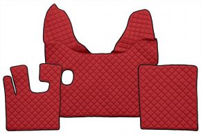 Tappetini in ecopelle Q per DAF XF 105 (01.2006-12.2013) - manuale - Rosso