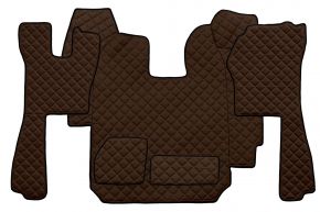 Tappetini in ecopelle Q per SCANIA R (01.2005-12.2010) - automatico - Marrone