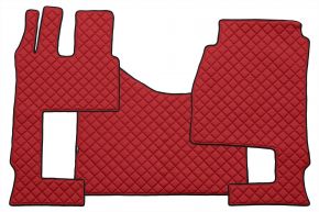 Tappetini in ecopelle Q per MERCEDES ACTROS MP 5 (dal 01.2019) - automatico - sedile passeggero ribaltabile - Rosso