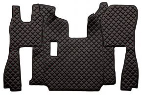 Tappetini in ecopelle Q per SCANIA R (01.2011-12.2016) - manuale - sedili normali (non RECARO) - Nero/rosso