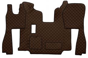 Tappetini in ecopelle Q per SCANIA R (01.2011-12.2016) - manuale - sedili normali (non RECARO) - Marrone