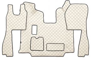 Tappetini in ecopelle Q per SCANIA R (01.2011-12.2016) - manuale - sedili normali (non RECARO) - Beige chiaro