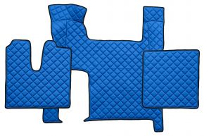 Tappetini in ecopelle Q per MAN TGX (01.2007-12.2017) - automatico - due cassetti - Blu