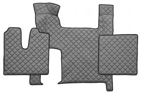 Tappetini in ecopelle Q per MAN TGX (01.2007-12.2017) - automatico - due cassetti - Grigio