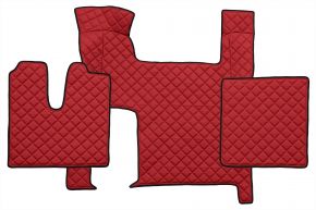 Tappetini in ecopelle Q per MAN TGX (01.2007-12.2017) - automatico - due cassetti - Rosso