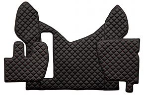 Tappetini in ecopelle Q per RENAULT PREMIUM II (01.2005-12.2013) - Nero/rosso