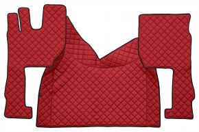 Tappetini in ecopelle Q per VOLVO FH 5 (dal 01.2020) - automatico - sedile passeggero pneumatico - Rosso