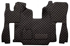Tappetini in ecopelle Q per SCANIA R (01.2011-12.2016) - automatico - sedili normali (non RECARO) - Nero/rosso