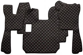 Tappetini in ecopelle Q per SCANIA R (01.2005-12.2010) - manuale - Nero/rosso