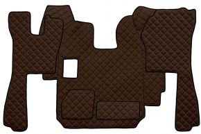 Tappetini in ecopelle Q per SCANIA R (01.2005-12.2010) - manuale - Marrone