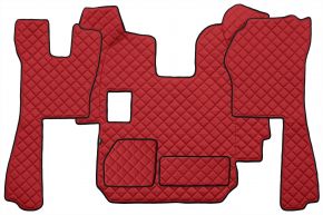 Tappetini in ecopelle Q per SCANIA R (01.2005-12.2010) - manuale - Rosso