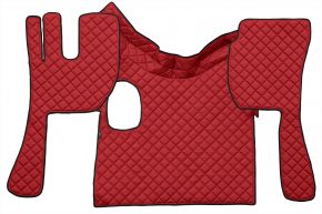 Tappetini in ecopelle Q per VOLVO FH 3 (01.2009-12.2012) - manuale - Rosso