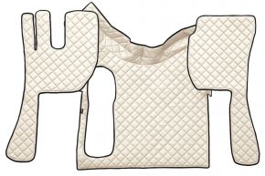 Tappetini in ecopelle Q per VOLVO FH 3 (01.2009-12.2012) - manuale - apertura grande - Beige chiaro