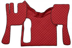 Tappetini in ecopelle Q per VOLVO FH 3 (01.2009-12.2012) - manuale - apertura grande - Rosso