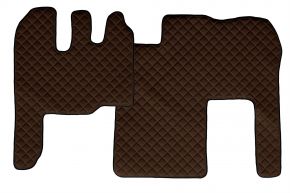 Tappetini in ecopelle Q per RENAULT MAGNUM MILLENIUM (01.2002-12.2007) - Marrone