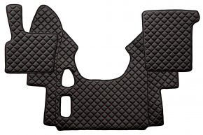 Tappetini in ecopelle Q per DAF XF 95 (01.1997-12.2005) - manuale - Nero/rosso