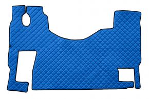 Tappetini in ecopelle Q per MERCEDES ACTROS MP 3 (01.2007-12.2010) - pavimento piatto - sedile passeggero fisso - Blu
