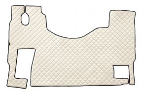 Tappetini in ecopelle Q per MERCEDES ACTROS MP 3 (01.2007-12.2010) - pavimento piatto - sedile passeggero fisso - Beige chiaro
