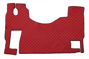 Tappetini in ecopelle Q per MERCEDES ACTROS MP 3 (01.2007-12.2010) - pavimento piatto - sedile passeggero fisso - Rosso