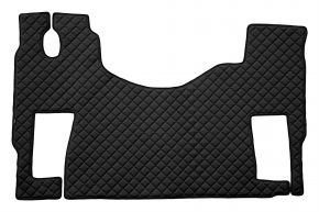 Tappetini in ecopelle Q per MERCEDES ACTROS MP 3 (01.2007-12.2010) - pavimento piatto - sedile passeggero girevole - Nero