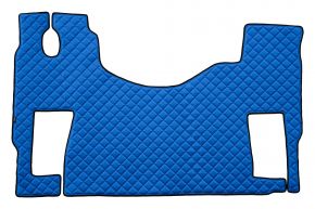 Tappetini in ecopelle Q per MERCEDES ACTROS MP 3 (01.2007-12.2010) - pavimento piatto - sedile passeggero girevole - Blu