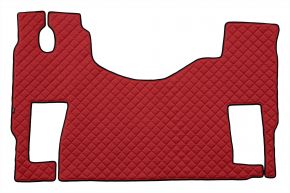Tappetini in ecopelle Q per MERCEDES ACTROS MP 3 (01.2007-12.2010) - pavimento piatto - sedile passeggero girevole - Rosso