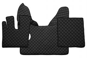 Tappetini in ecopelle Q per DAF XF 106 (01.2014-09.2021) - manuale - Nero