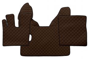 Tappetini in ecopelle Q per DAF XF 106 (01.2014-09.2021) - manuale - Marrone
