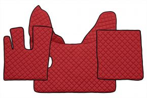 Tappetini in ecopelle Q per DAF XF 106 (01.2014-09.2021) - manuale - Rosso