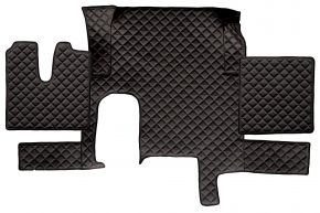Tappetini in ecopelle Q per MAN TGX (01.2007-12.2017) - automatico - un cassetto - Nero/rosso