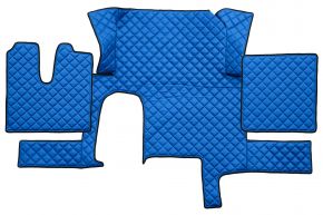 Tappetini in ecopelle Q per MAN TGX (01.2007-12.2017) - automatico - un cassetto - Blu