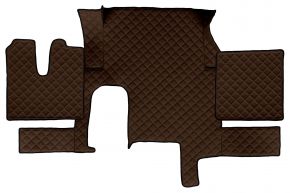 Tappetini in ecopelle Q per MAN TGX (01.2007-12.2017) - automatico - un cassetto - Marrone