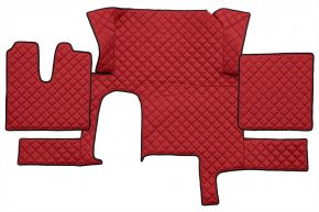 Tappetini in ecopelle Q per MAN TGX (01.2007-12.2017) - automatico - un cassetto - Rosso