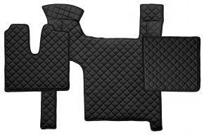 Tappetini in ecopelle Q per MAN TGX (01.2007-12.2017) - manuale - due cassetti - Nero