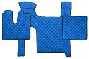 Tappetini in ecopelle Q per MAN TGX (01.2007-12.2017) - manuale - due cassetti - Blu