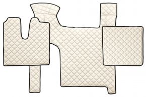 Tappetini in ecopelle Q per MAN TGX (01.2007-12.2017) - manuale - due cassetti - Beige chiaro