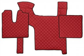 Tappetini in ecopelle Q per MAN TGX (01.2007-12.2017) - manuale - due cassetti - Rosso