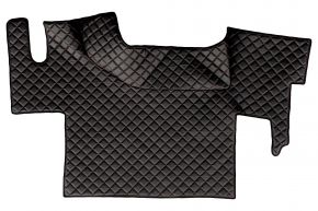 Tappetini in ecopelle Q per RENAULT T (dal 01.2014) - pavimento piatto - Nero/rosso