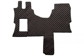 Tappetini in ecopelle Q per MERCEDES ACTROS MP 4 (01.2011-12.2018) - cabina SOLO-STAR - Nero/rosso