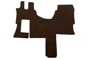 Tappetini in ecopelle Q per MERCEDES ACTROS MP 4 (01.2011-12.2018) - cabina SOLO-STAR - Marrone
