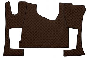Tappetini in ecopelle Q per MERCEDES ACTROS MP 4 (01.2011-12.2018) - cabina stretta (230 cm) - vano portaoggetti più grande - Marrone