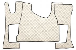 Tappetini in ecopelle Q per MERCEDES ACTROS MP 4 (01.2011-12.2018) - cabina stretta (230 cm) - vano portaoggetti più grande - Beige chiaro