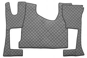 Tappetini in ecopelle Q per MERCEDES ACTROS MP 4 (01.2011-12.2018) - cabina stretta (230 cm) - vano portaoggetti più grande - Grigio
