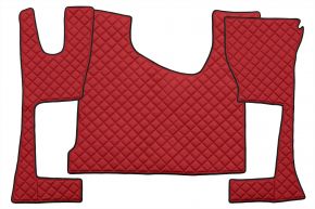 Tappetini in ecopelle Q per MERCEDES ACTROS MP 4 (01.2011-12.2018) - cabina stretta (230 cm) - vano portaoggetti più grande - Rosso